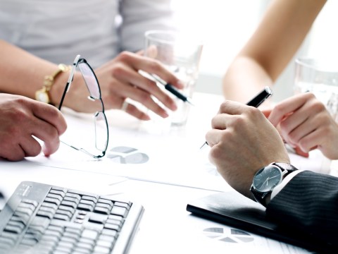 Worker at a business meeting