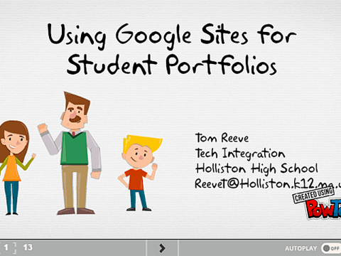 Screenhshot of a PD session: Using Google Sites for Student Portfolios
